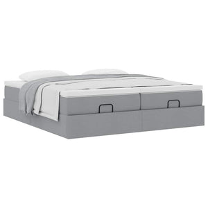 vidaXL Struttura Letto Pouf con Materassi 200x200 cm in Tessuto