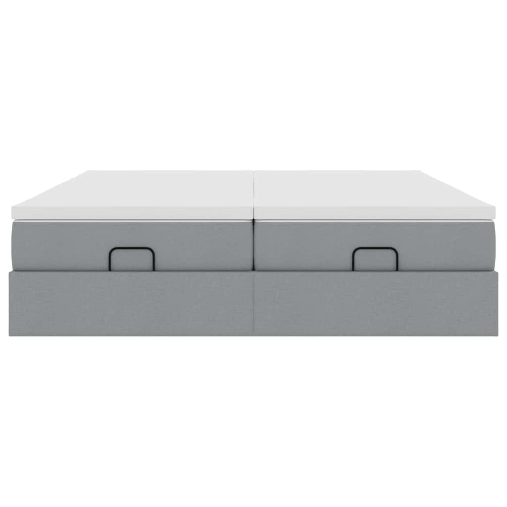 vidaXL Struttura Letto Pouf con Materassi 200x200 cm in Tessuto