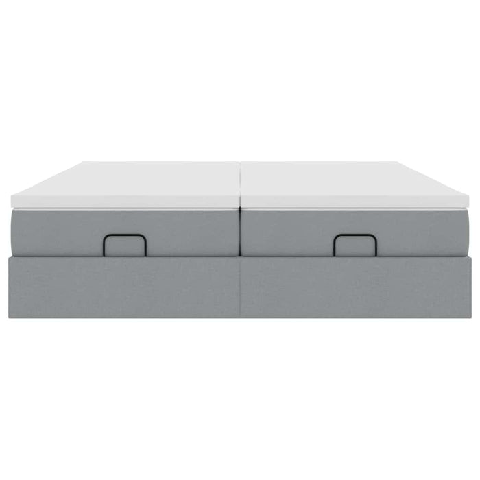 vidaXL Struttura Letto Pouf con Materassi 200x200 cm in Tessuto