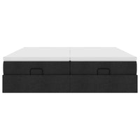 Struttura Letto Pouf con Materassi Nero 200x200 cm in Tessuto 3311250