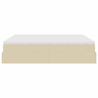 Struttura Letto Pouf con Materassi Crema 200x200 cm in Tessuto 3311253