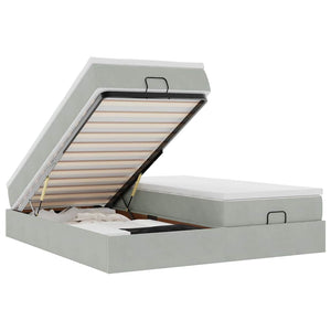 vidaXL Struttura Letto Pouf con Materassi 180x200 cm Velluto