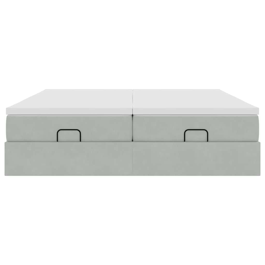 vidaXL Struttura Letto Pouf con Materassi 180x200 cm Velluto