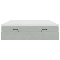 vidaXL Struttura Letto Pouf con Materassi 180x200 cm Velluto