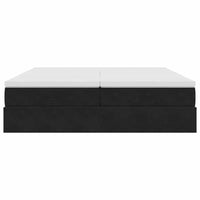 vidaXL Struttura Letto Pouf con Materassi Nero 180x200 cm in Velluto