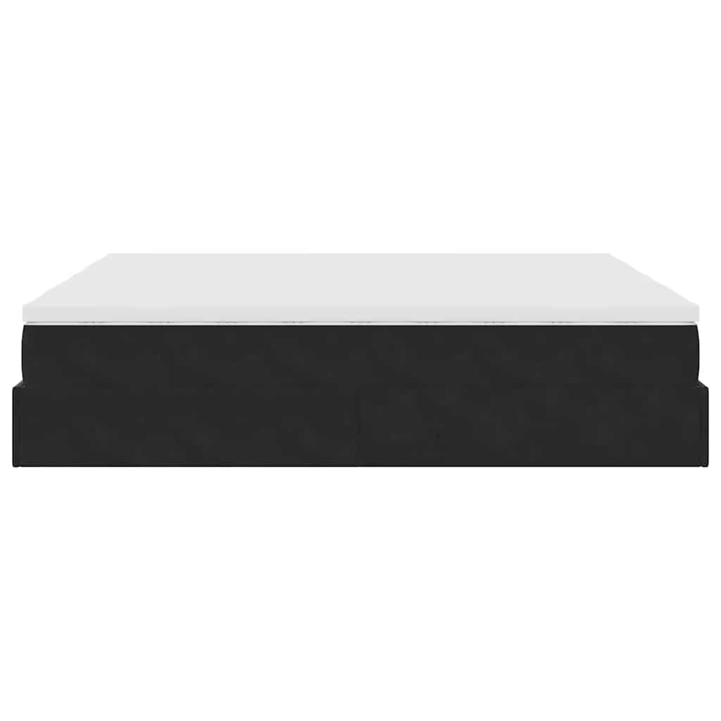 vidaXL Struttura Letto Pouf con Materassi Nero 180x200 cm in Velluto