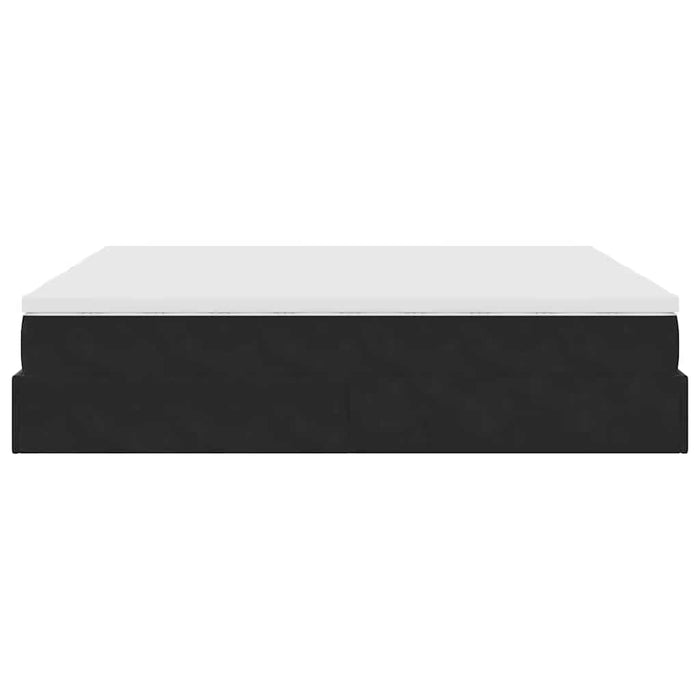vidaXL Struttura Letto Pouf con Materassi Nero 180x200 cm in Velluto