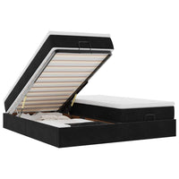 vidaXL Struttura Letto Pouf con Materassi Nero 200x200 cm Velluto