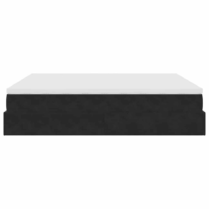 vidaXL Struttura Letto Pouf con Materassi Nero 200x200 cm Velluto