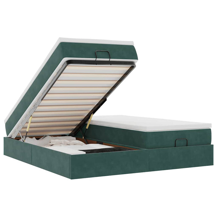 Struttura Letto Pouf con Materassi 200x200 cm Velluto 3311270