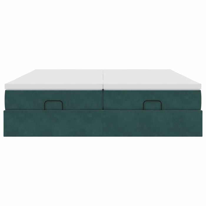 Struttura Letto Pouf con Materassi 200x200 cm Velluto