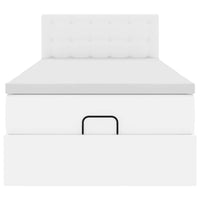 vidaXL Letto Pouf con Materasso Bianco 80x200 cm Similpelle