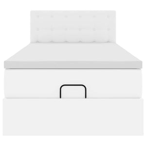 vidaXL Letto Pouf con Materasso Bianco 80x200 cm Similpelle