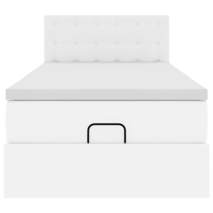 vidaXL Letto Pouf con Materasso Bianco 80x200 cm Similpelle