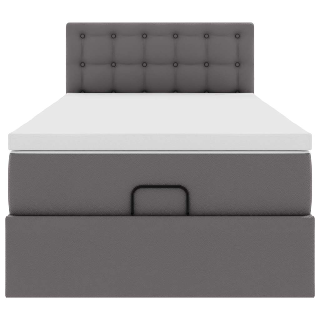 Letto Pouf con Materasso Grigio 80x200 cm Similpelle 3311276