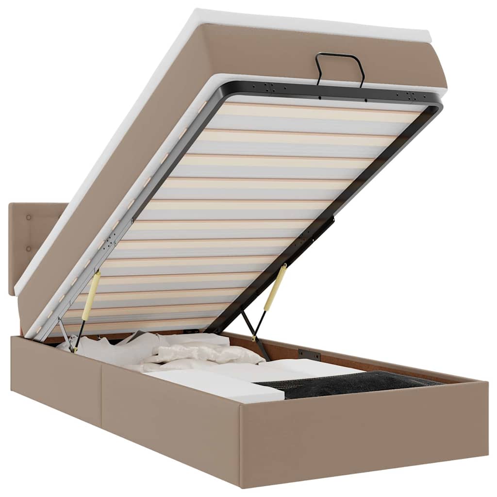 Letto Pouf con Materasso Cappucino 80x200 cm Similpelle 3311277