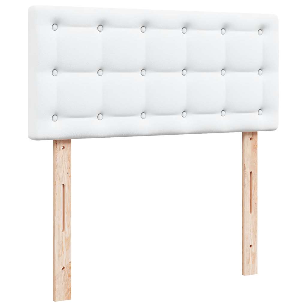 vidaXL Letto Pouf con Materasso Bianco 90x190 cm Similpelle