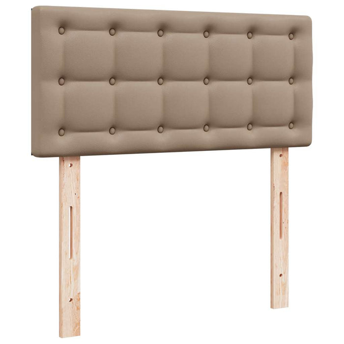 vidaXL Letto Pouf con Materasso Cappucino 90x190 cm Similpelle