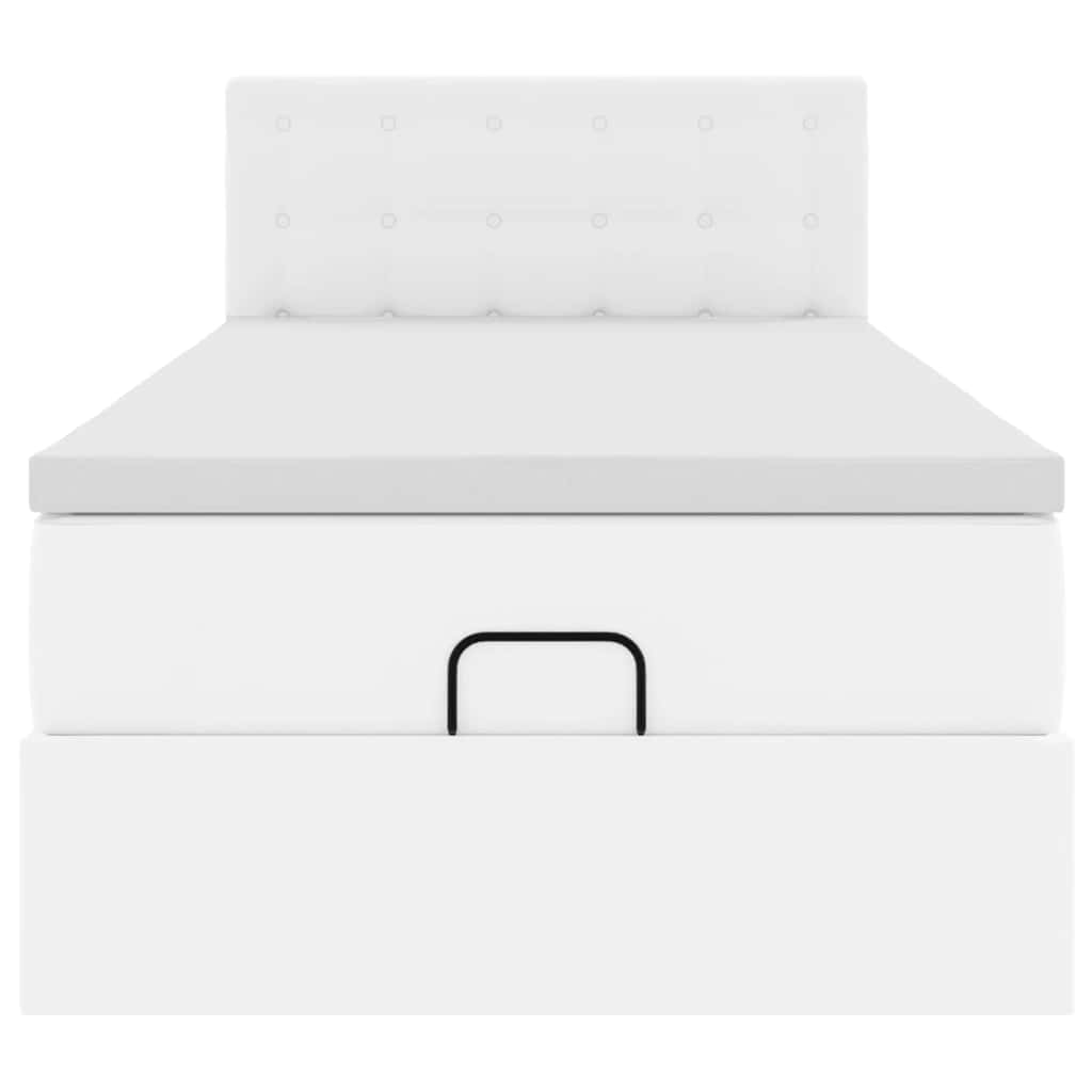 Letto Pouf con Materasso Bianco 90x200 cm Similpelle 3311284