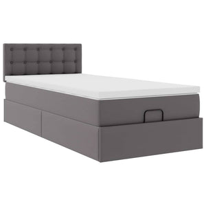Letto Pouf con Materasso Grigio 90x200 cm Similpelle 3311286