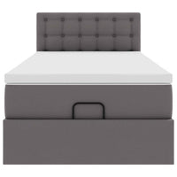 Letto Pouf con Materasso Grigio 90x200 cm Similpelle 3311286