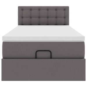 Letto Pouf con Materasso Grigio 90x200 cm Similpelle 3311286