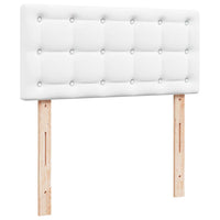 vidaXL Letto Pouf con Materasso Bianco 100x200 cm Similpelle