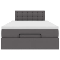 vidaXL Struttura Letto Pouf con Materasso Grigio 120x190 cm Similpelle