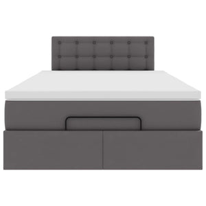 vidaXL Struttura Letto Pouf con Materasso Grigio 120x190 cm Similpelle