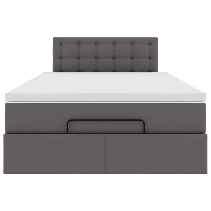 vidaXL Struttura Letto Pouf con Materasso Grigio 120x190 cm Similpelle