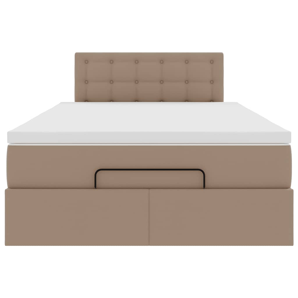 vidaXL Struttura Letto Pouf con Materasso 120x200 cm Similpelle