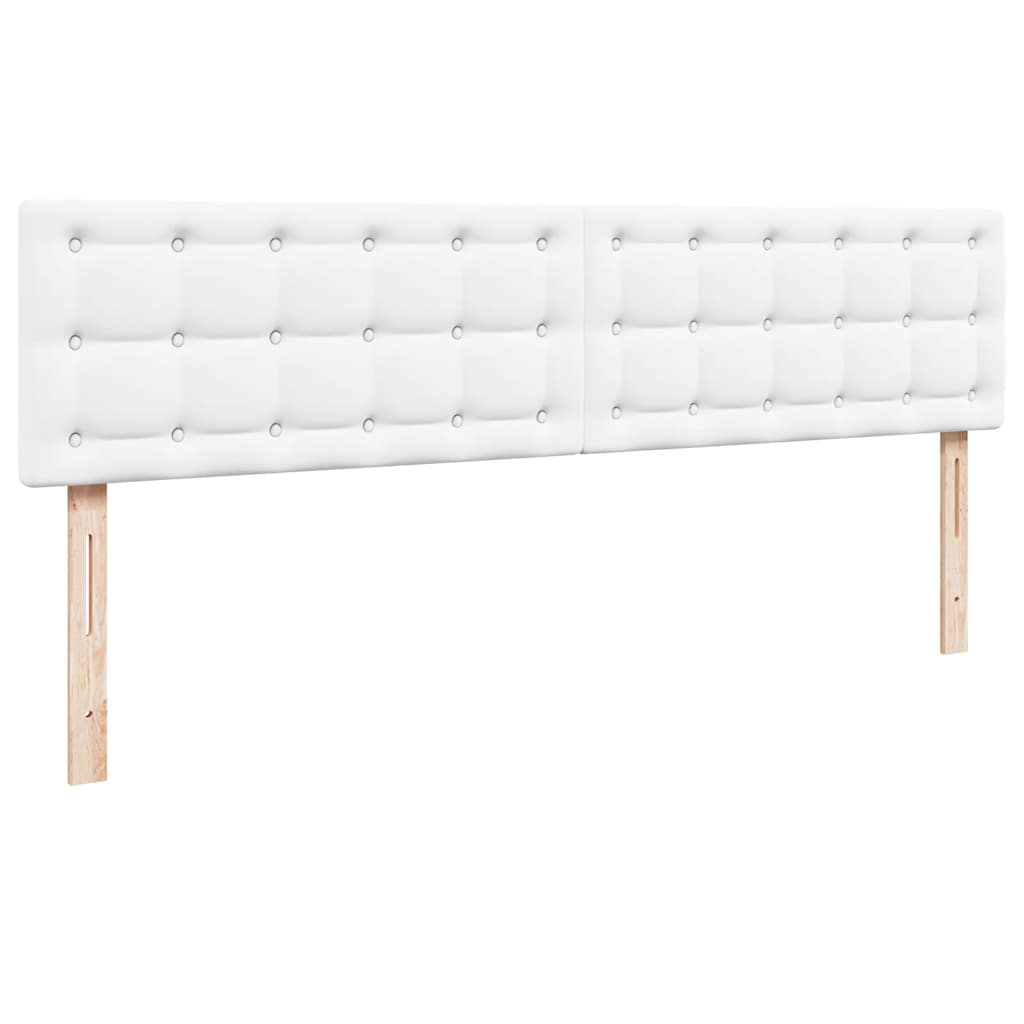 Struttura Letto Pouf con Materasso Bianco 160x200 cm Similpelle 3311314