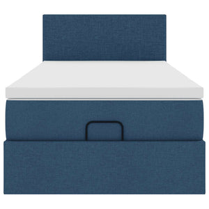 Struttura Letto Pouf con Materasso Blu 80x200 cm in Tessuto 3311337