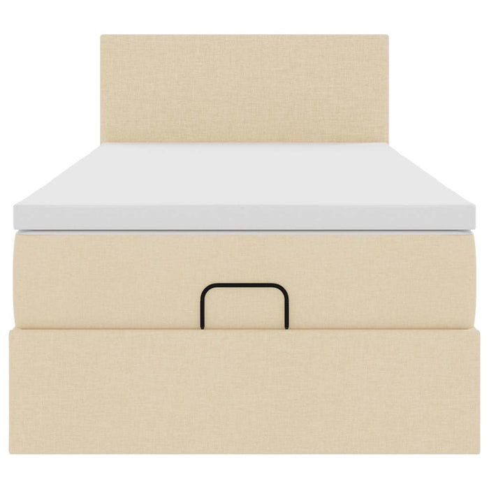 Struttura Letto Pouf con Materasso Crema 90x190 cm in Tessuto 3311343