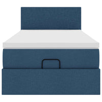 vidaXL Pouf Letto con Materasso Blu 90x200 cm in Tessuto