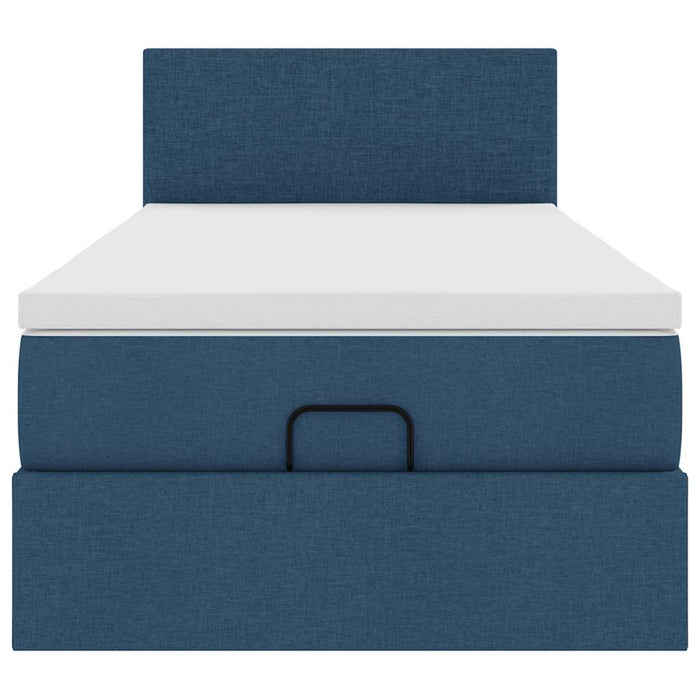 vidaXL Pouf Letto con Materasso Blu 90x200 cm in Tessuto