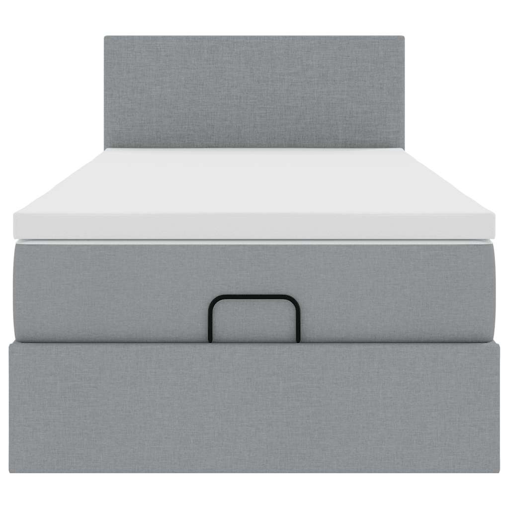 vidaXL Pouf Letto con Materasso Grigio Chiaro 100x200 cm in Tessuto