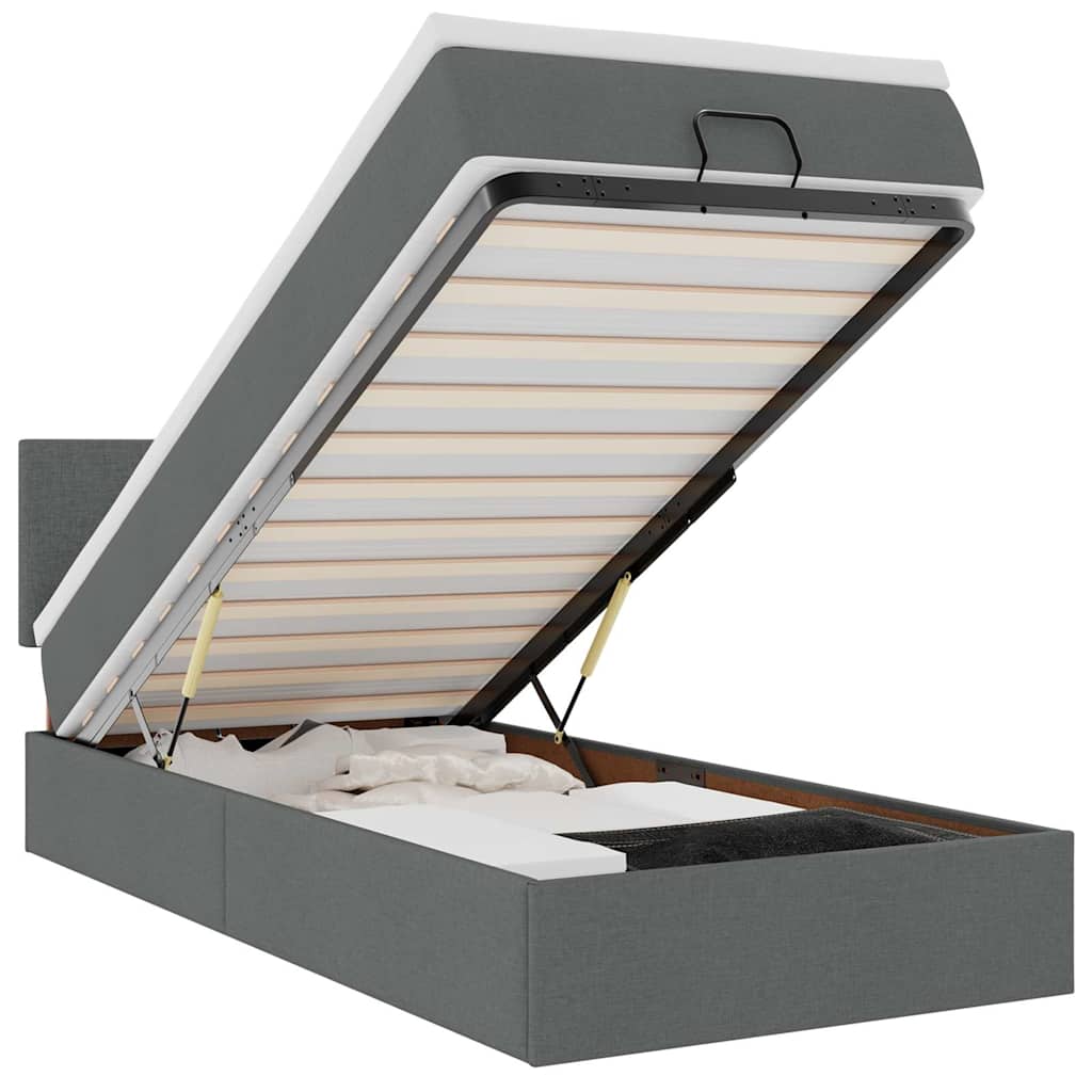 vidaXL Struttura Letto Pouf con Materasso 100x200 cm in Tessuto