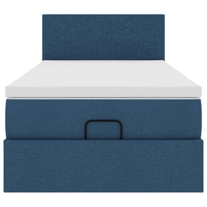 vidaXL Pouf Letto con Materasso Blu 100x200 cm in Tessuto
