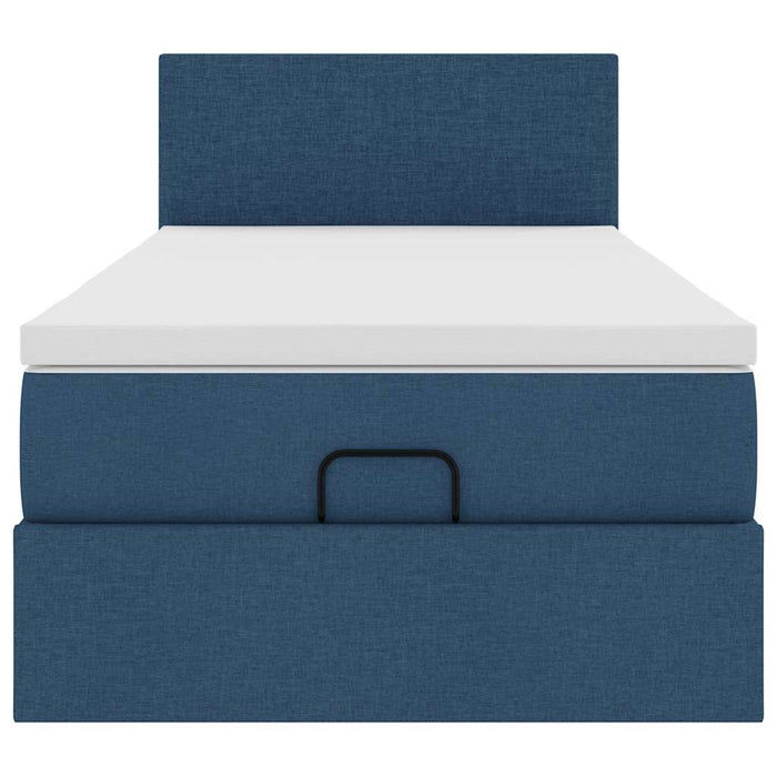 vidaXL Pouf Letto con Materasso Blu 100x200 cm in Tessuto
