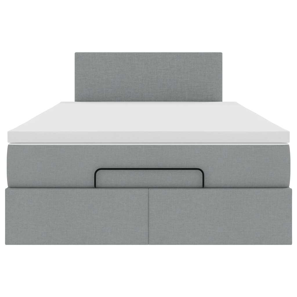 vidaXL Pouf Letto con Materasso Grigio Chiaro 120x190 cm in Tessuto