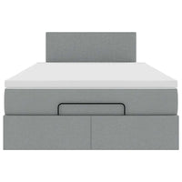 vidaXL Pouf Letto con Materasso Grigio Chiaro 120x190 cm in Tessuto