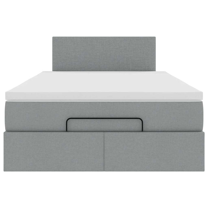 vidaXL Pouf Letto con Materasso Grigio Chiaro 120x190 cm in Tessuto