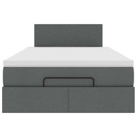 Pouf Letto con Materasso Grigio Scuro 120x190 cm in Tessuto