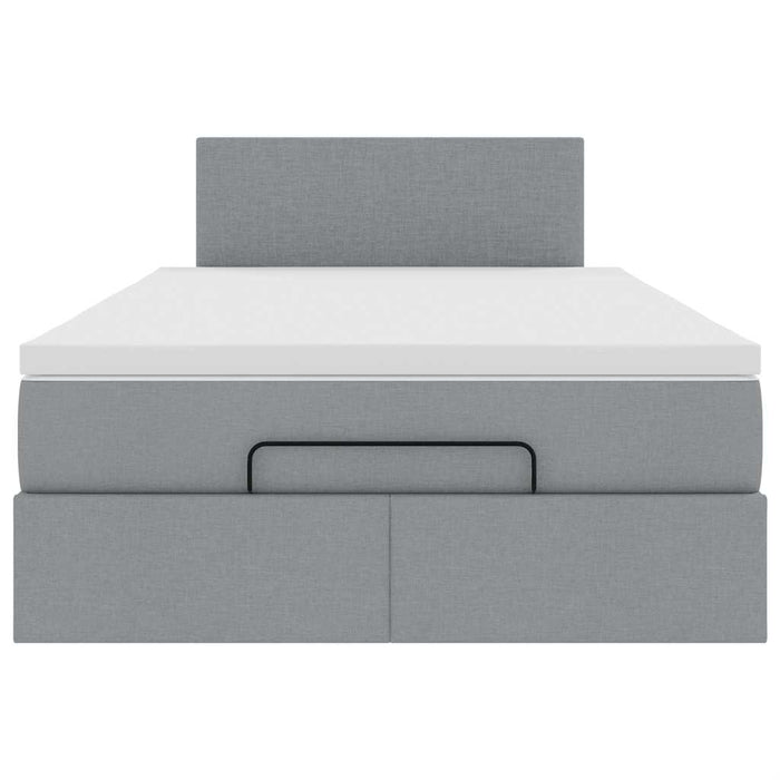 vidaXL Pouf Letto con Materasso Grigio Chiaro 120x200 cm in Tessuto