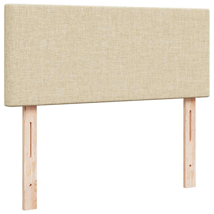 vidaXL Struttura Letto Pouf con Materasso Crema 120x200 cm in Tessuto
