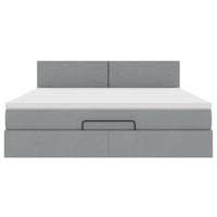 vidaXL Pouf Letto con Materasso Grigio Chiaro 160x200 cm in Tessuto