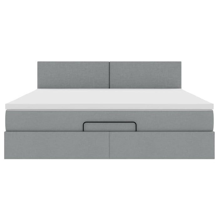 vidaXL Pouf Letto con Materasso Grigio Chiaro 160x200 cm in Tessuto