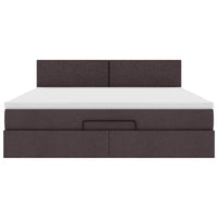 vidaXL Struttura Letto Pouf con Materasso 160x200 cm in Tessuto