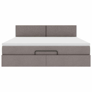 vidaXL Struttura Letto Pouf con Materasso Tortora 160x200cm in Tessuto